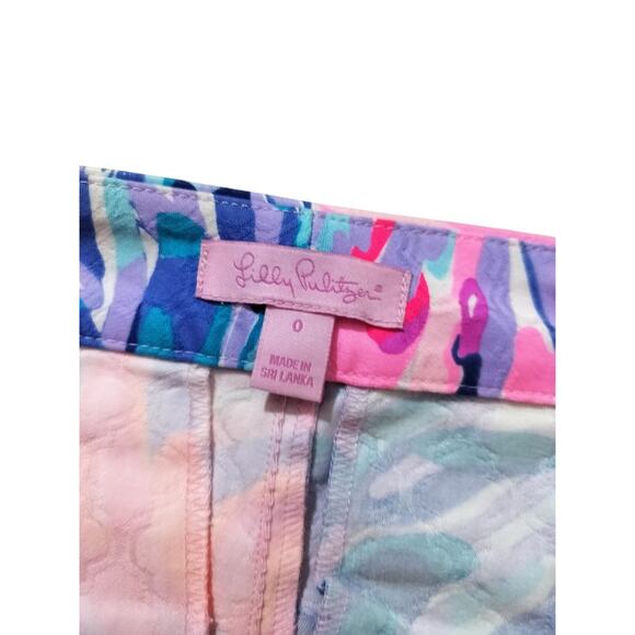 Lilly Pulitzer Kelly textured ankle length skinny pants multicolor size 0 - Picture 10 of 11